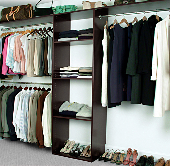 Reach In Closet Organizer System ESPRESSO