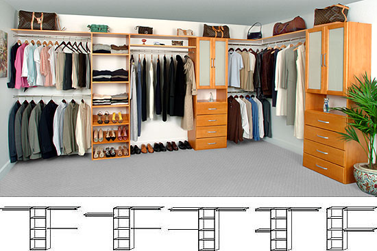 Closet Organizer System - Solid wood - Walk In