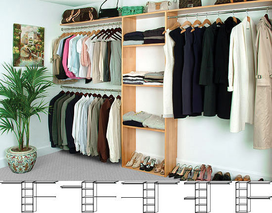 Reach In Closet Organizer System MAPLE